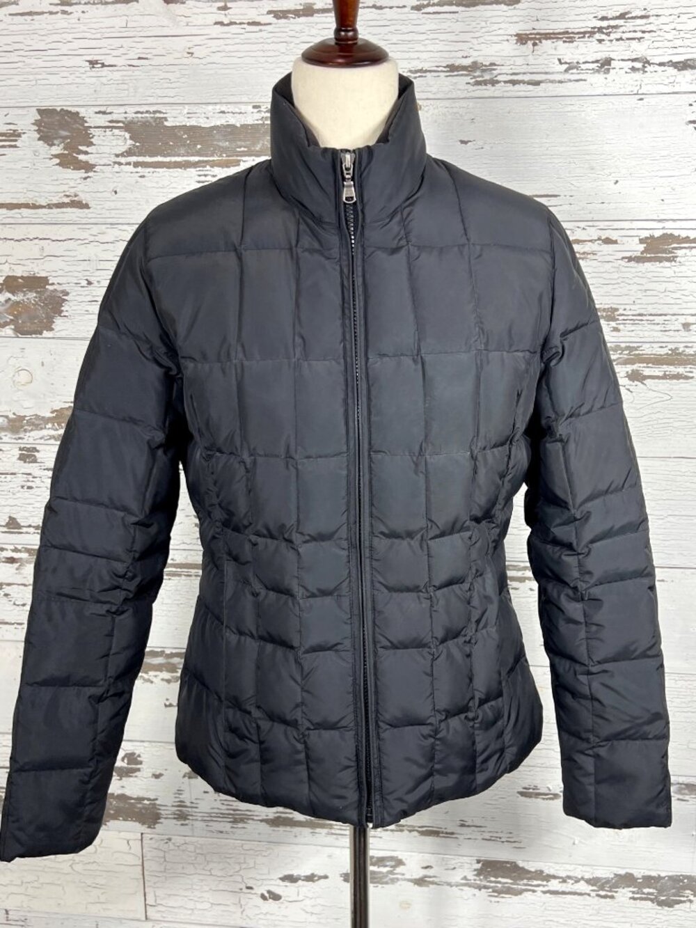 EDDIE BAUER Ladies Packable Down Jacket Black Sz S EUC
